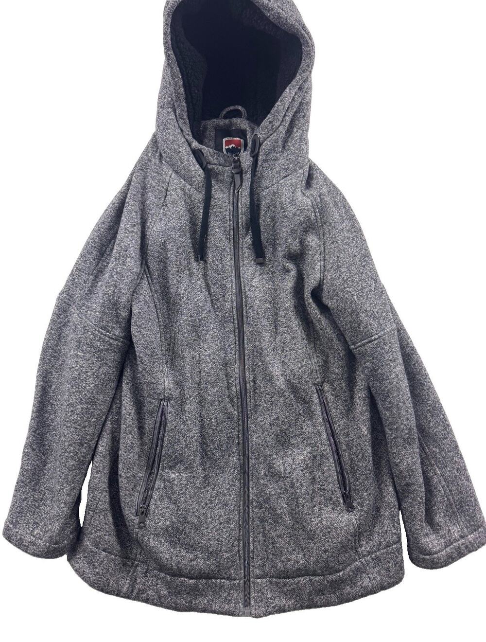 1 Madison Expedition Heritage Women’s Gray Knit Full Zip Hooded Jacket